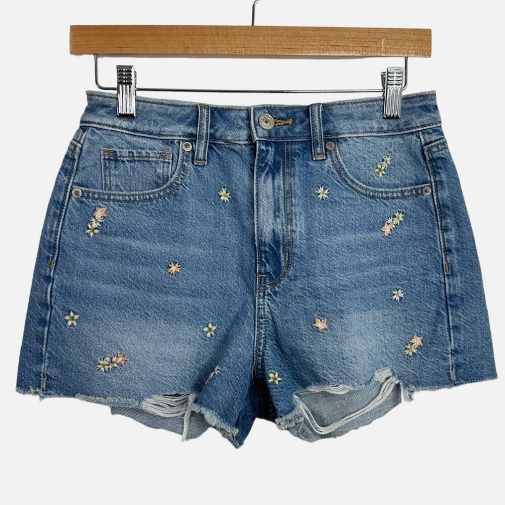American Eagle Floral Embroidered Denim Shorts